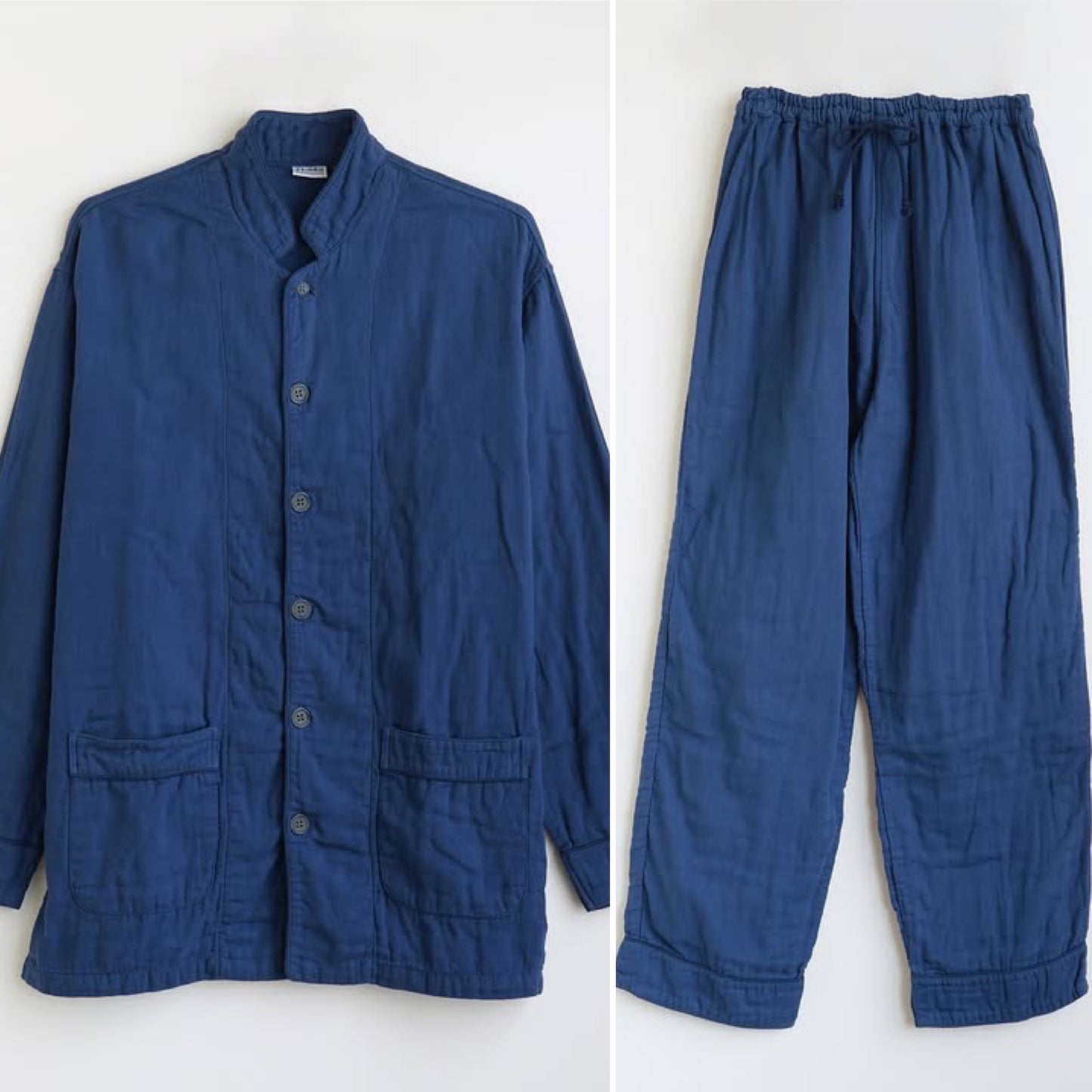 Limited Series 3 Layered Gauze Pajamas Set in Indigo - Medium