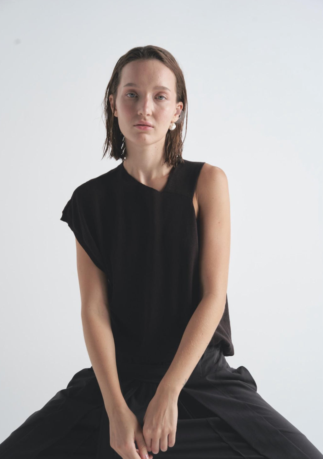 One Shoulder Knit - Chocolate