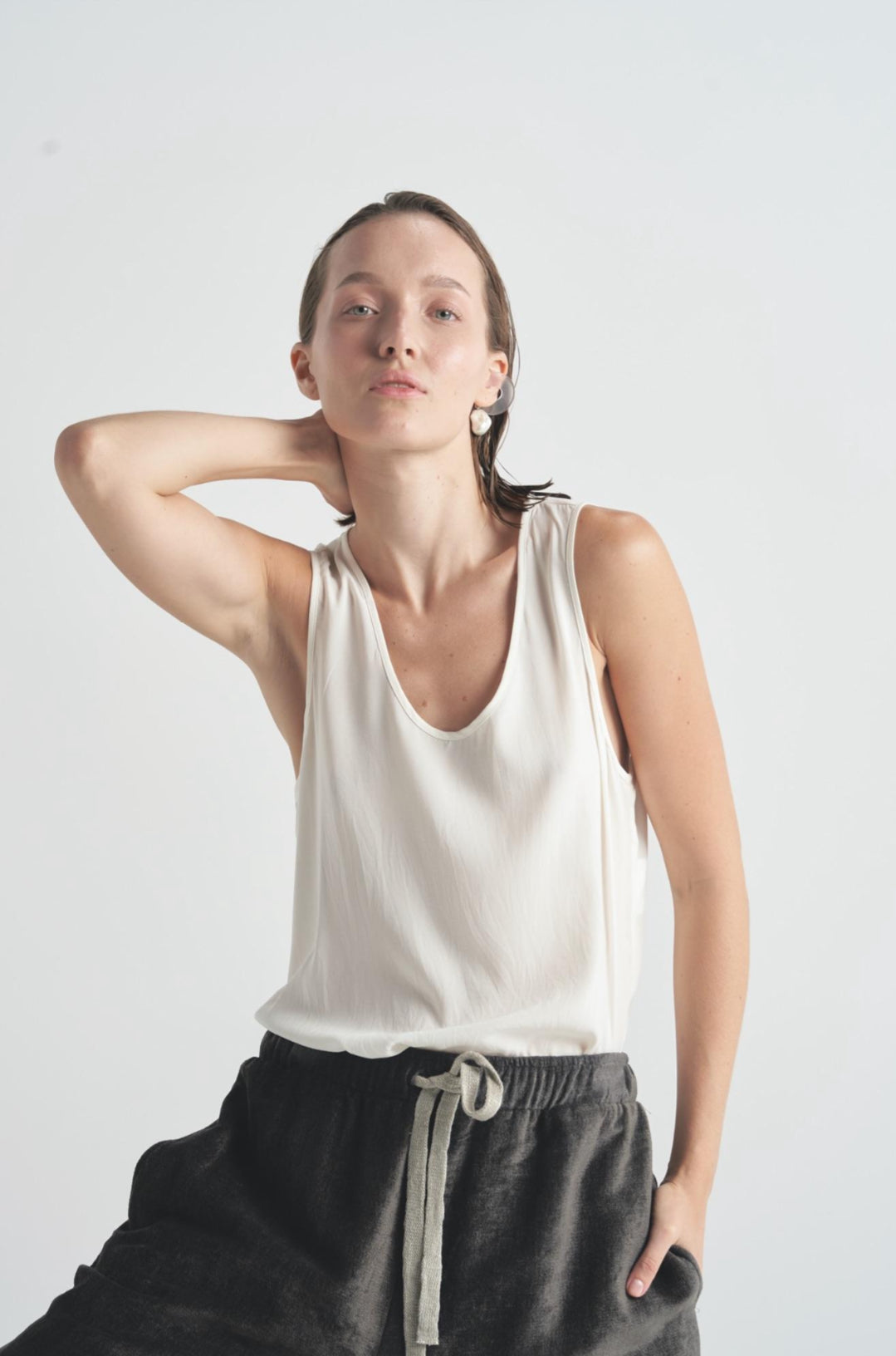 Silk Tank Top - White