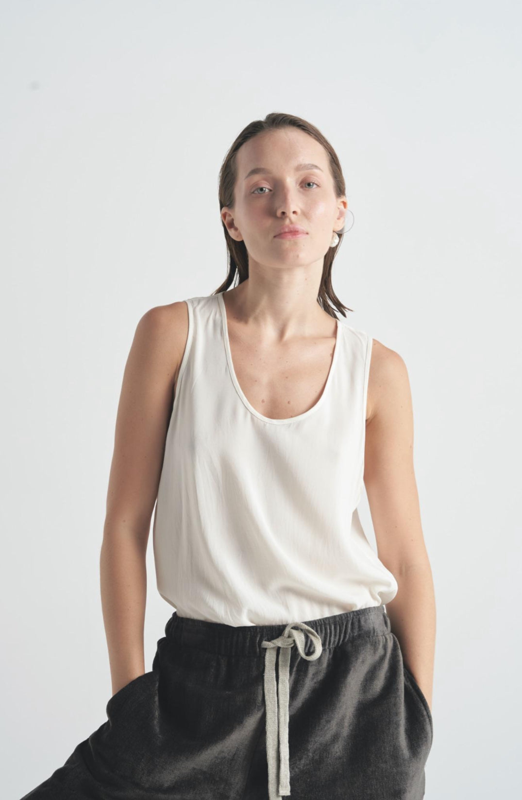 Silk Tank Top - White