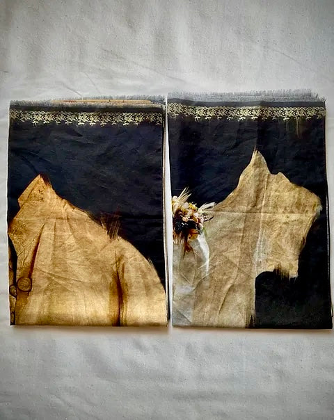 BRIDE and GROOM PAIR OF SCARVES/TAPESTRY by IA London