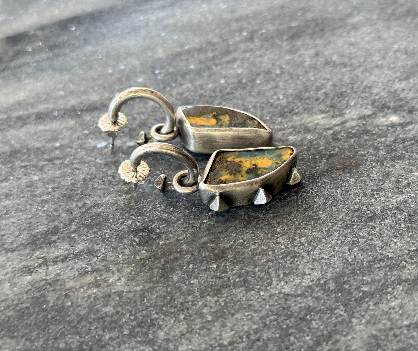 Mini hoop with Australian Opal earrings by Miranda Hicks
