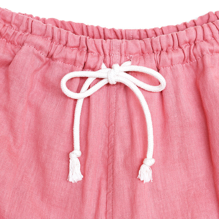 Herbal-dyed 2 Layered Gauze Pajamas Set Coral Pink [Kyo Wazarashi Mensya] - Small