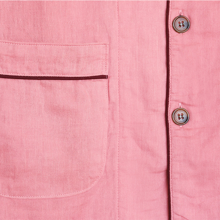 Herbal-dyed 2 Layered Gauze Pajamas Set Coral Pink [Kyo Wazarashi Mensya] - Small