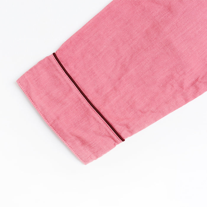 Herbal-dyed 2 Layered Gauze Pajamas Set Coral Pink [Kyo Wazarashi Mensya] - Small