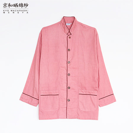 Herbal-dyed 2 Layered Gauze Pajamas Set Coral Pink [Kyo Wazarashi Mensya] - Small