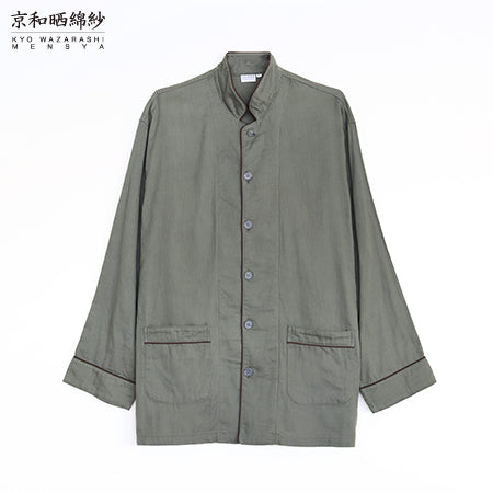 Herbal-dyed 2 Layered Gauze Pajamas Set Charcoal Grey [Kyo Wazarashi Mensya] - Large