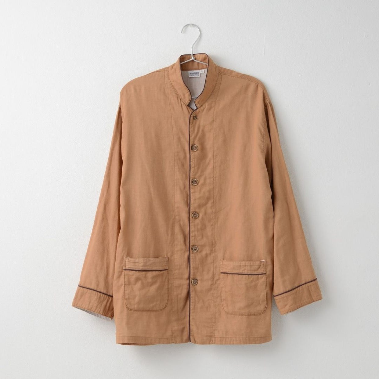 Herbal-dyed 2 Layered Gauze Pajamas Set Persimmon [Kyo Wazarashi Mensya] - Small