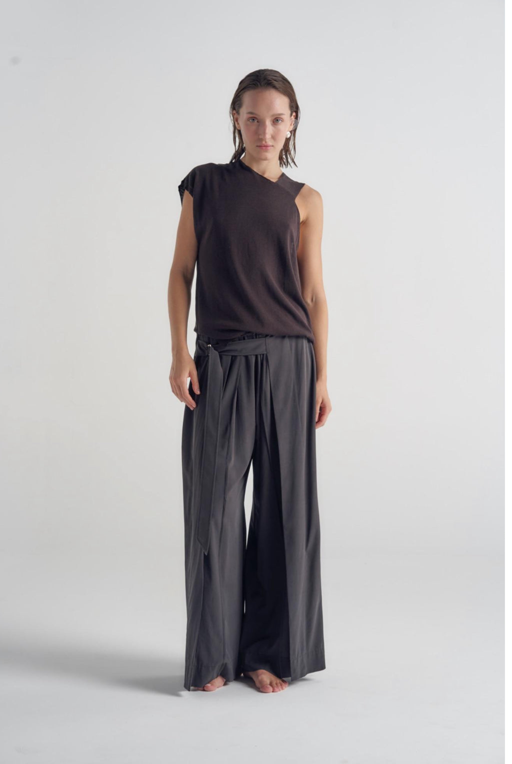 One Shoulder Knit - Chocolate