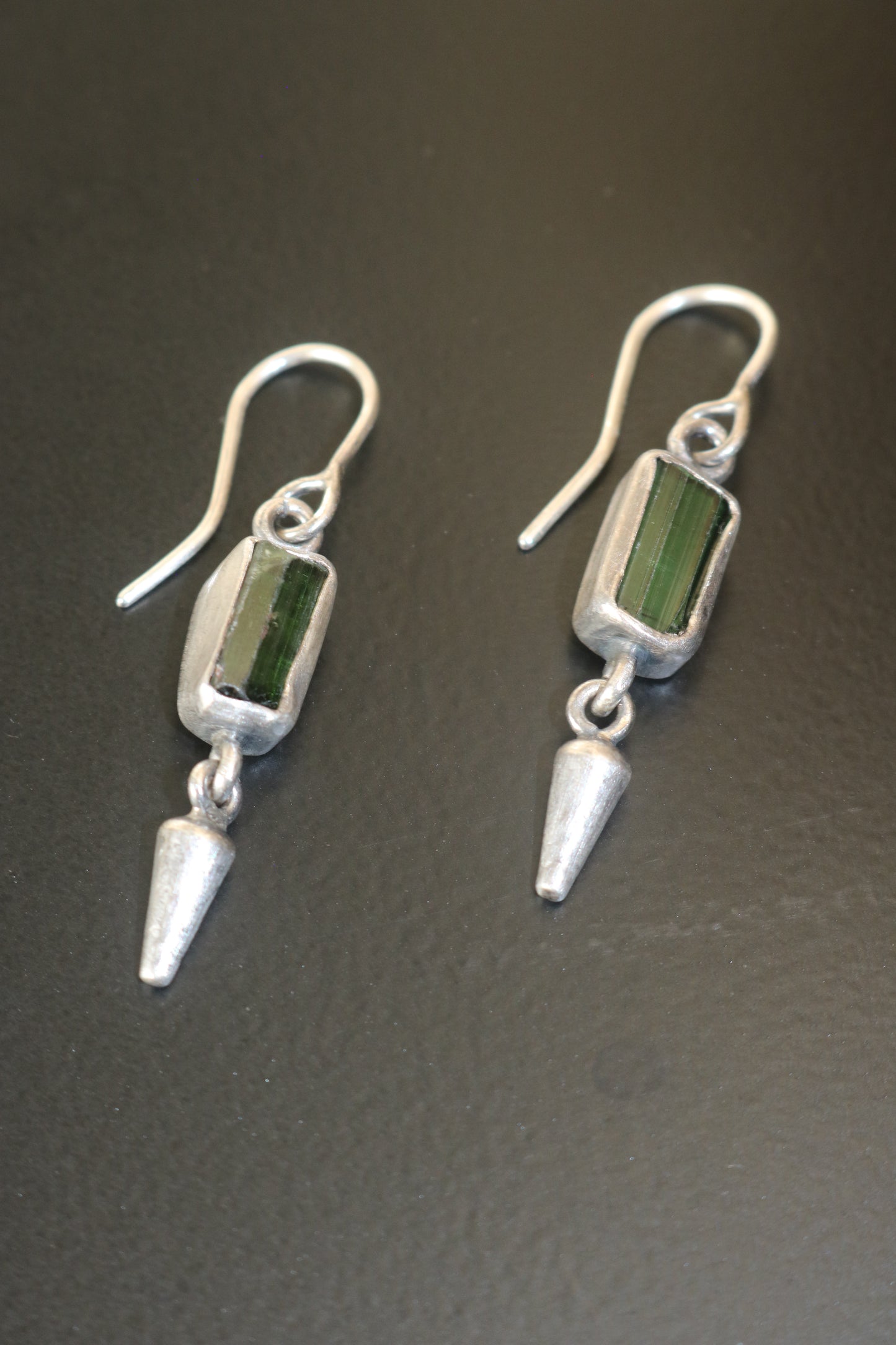 Spike drop earrings by Miranda Hicks