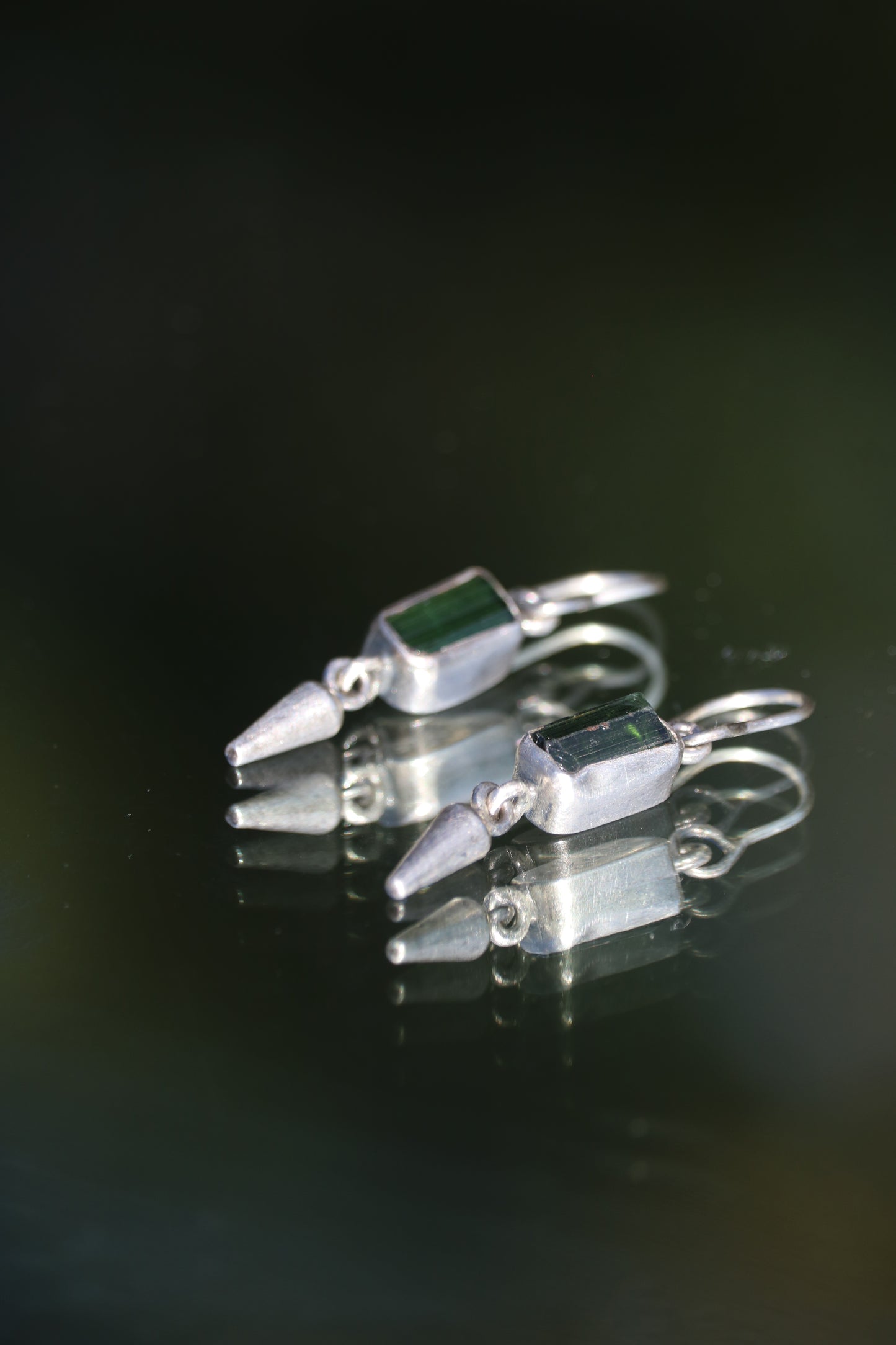 Spike drop earrings by Miranda Hicks